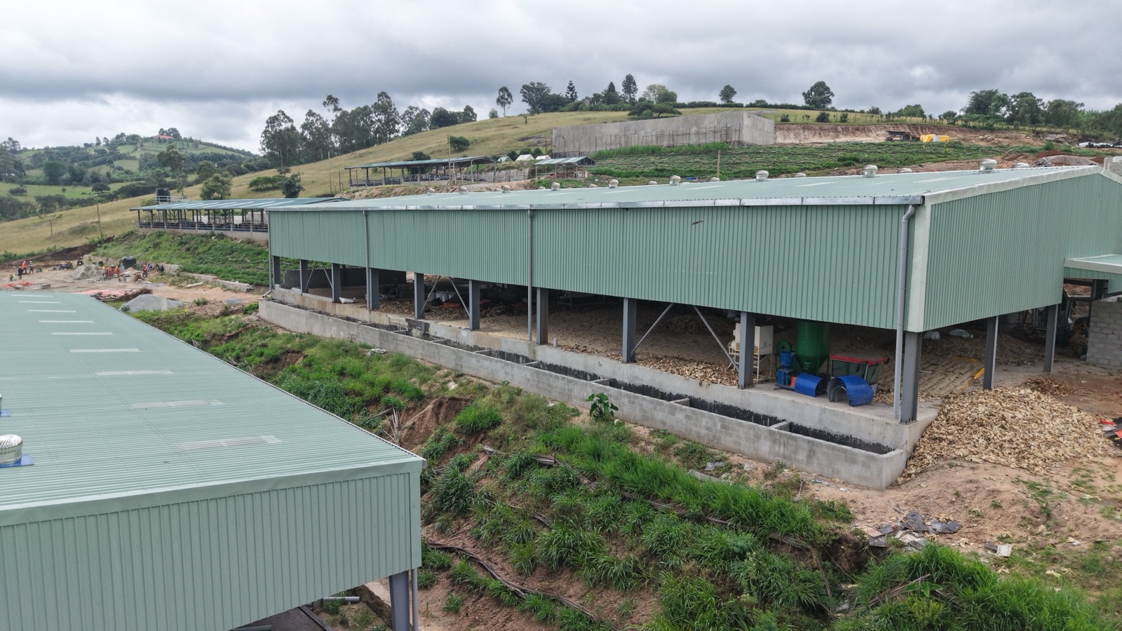 Processing buildings at Inspire Africa Coffee Park estate, Rwashameire