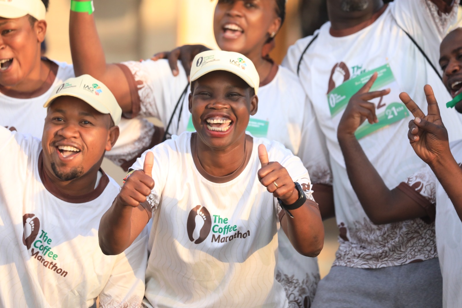 Celebrity at the starting line of the Coffee Marathon, Africa Coffee Fest