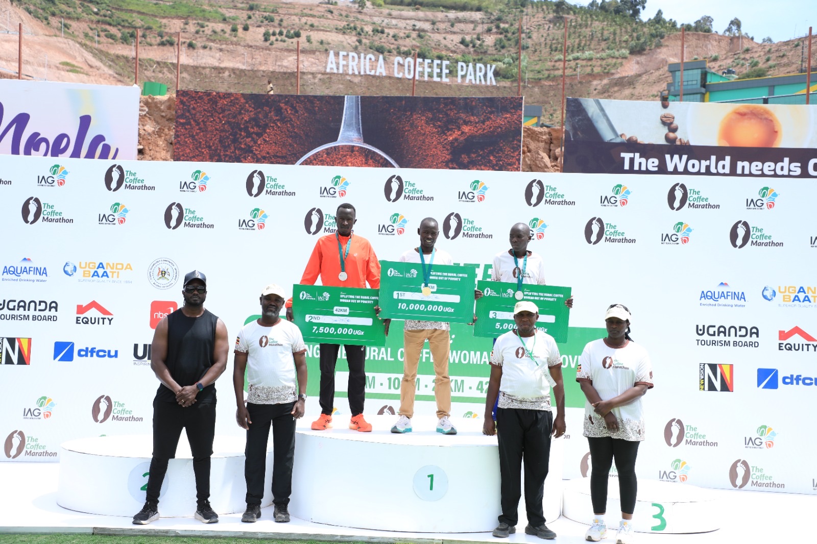 Winners on the podium at the Coffee Marathon, Africa Coffee Fest