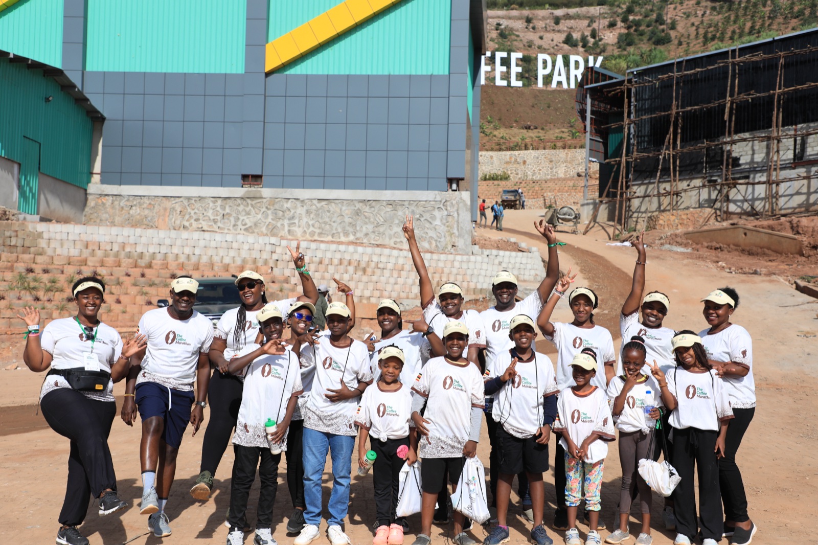 Runners and participants gathered at Africa Coffee Park for the Coffee Marathon Uganda