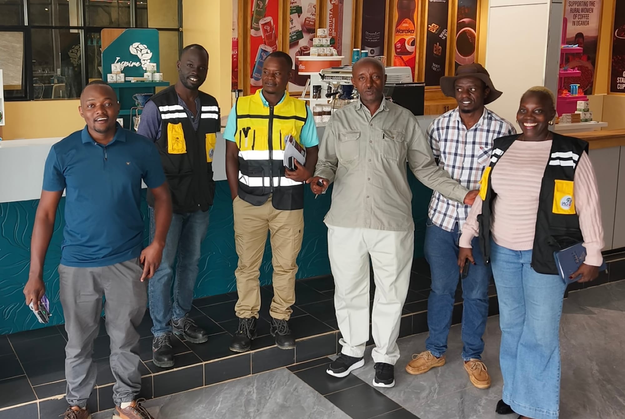The Inspire Africa team in the coffee showroom at Africa Coffee Park